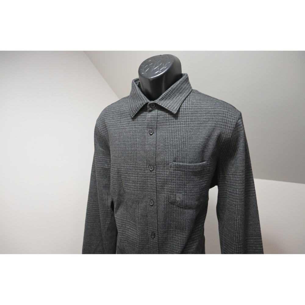 Express Button Down Shirt Mens Large Grey Houndstooth Long Sleeve Excellent